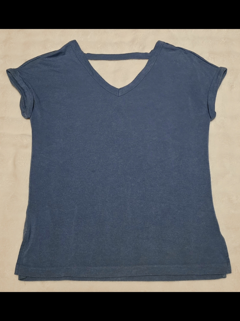 LOFT Indigo V-Neck Tee with Back Strap Detail